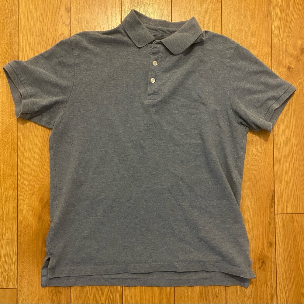 BONOBOS Men's Heather Blue Standard-Fit Short-Sleeve Polo Shirt – Small